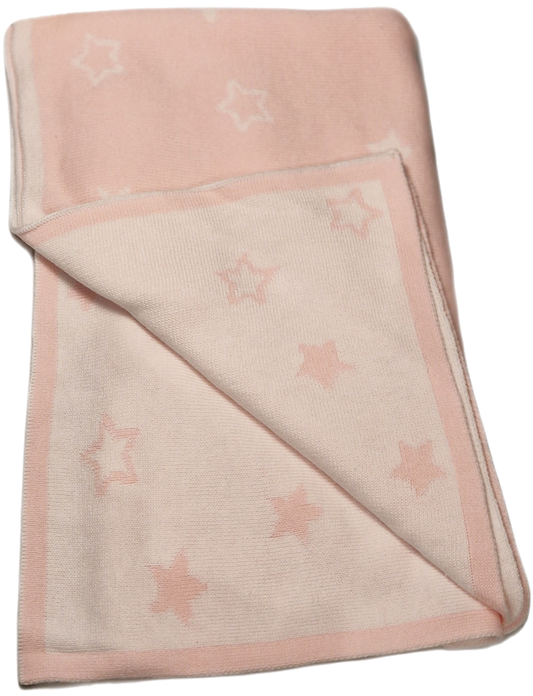 Pink stars organic cotton blanket