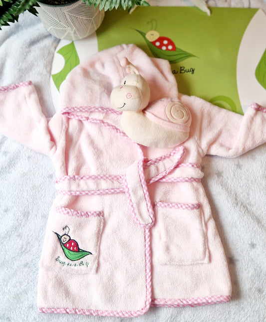 Pink robe & teddy gift box