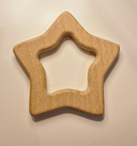 Wooden star teether