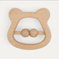 Wooden bear teether rattle